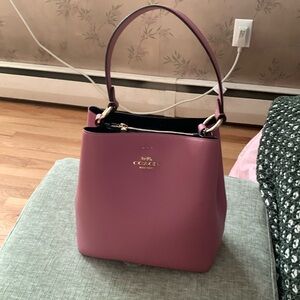Coach pink bucket bag